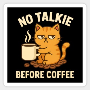 No Talkie Before Coffee – Grumpy Cat Funny Coffee Quote Graphic Sticker